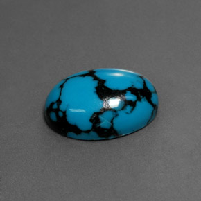 Turquesa azul natural 4,27ct, corte oval, opaco