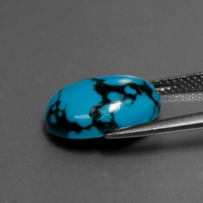 Turquesa azul natural 4,27ct, corte oval, opaco