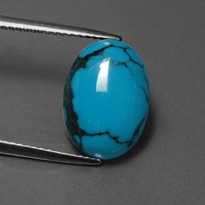 Turquesa azul natural 4,55ct, corte oval, opaco