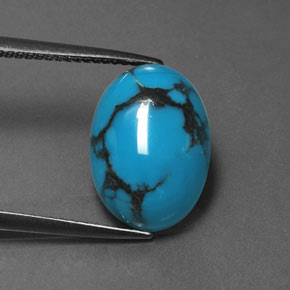 Turquesa azul natural 5,10ct, corte oval, opaco