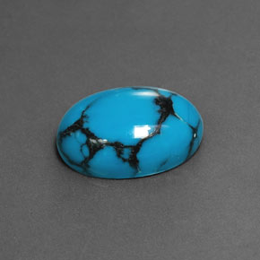 Turquesa azul natural 5,10ct, corte oval, opaco