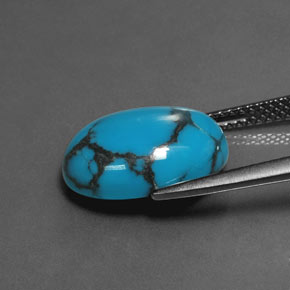 Turquesa azul natural 5,10ct, corte oval, opaco