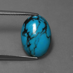Turquesa azul natural 3,97ct, corte oval, opaco