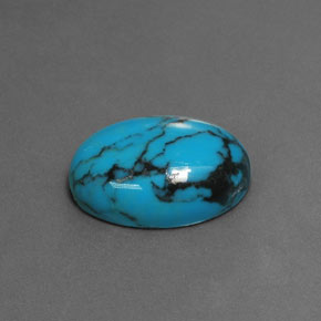 Turquesa azul natural 3,97ct, corte oval, opaco