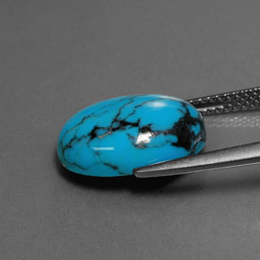 Turquesa azul natural 3,97ct, corte oval, opaco
