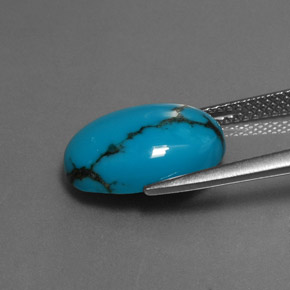 Turquesa Azul Natural 4.27ct, Corte Oval, Opaco