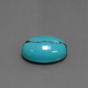 Turquesa azul natural 3,87ct, corte oval, opaco