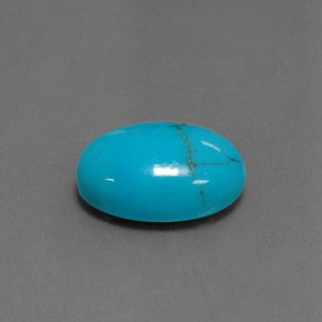 Turquesa azul natural 3,49ct, corte oval, opaco
