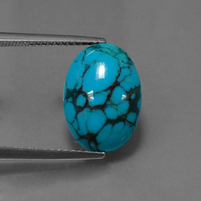 Turquesa azul natural 3,50ct, corte oval, opaco
