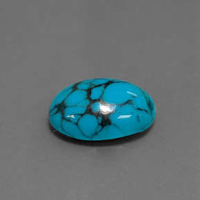 Turquesa azul natural 3,50ct, corte oval, opaco
