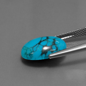 Turquesa azul natural 3,50ct, corte oval, opaco