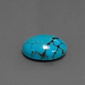 Turquesa azul natural 3,33ct, corte oval, opaco