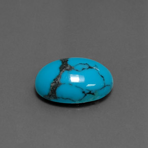Turquesa azul natural 3,61ct, corte oval, opaco