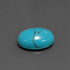 Turquesa Azul Natural 3.67ct, Corte Oval, Opaco