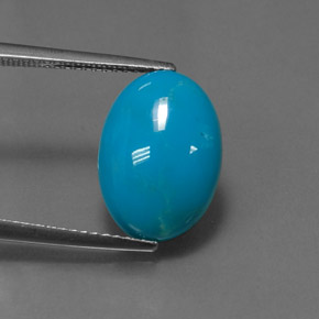 Turquesa azul natural 4,55ct, corte oval, opaco
