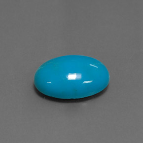 Turquesa azul natural 4,55ct, corte oval, opaco