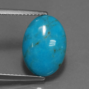 Turquesa azul natural 3,96ct, corte oval, opaco