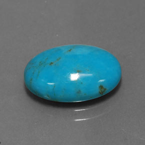 Turquesa azul natural 3,96ct, corte oval, opaco