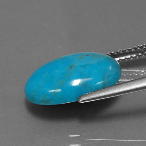 Turquesa azul natural 3,96ct, corte oval, opaco