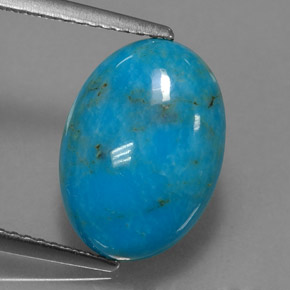 Turquesa azul natural 4,35ct, corte oval, opaco
