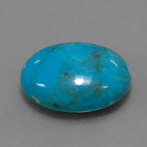 Turquesa azul natural 4,35ct, corte oval, opaco