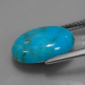 Turquesa azul natural 4,35ct, corte oval, opaco