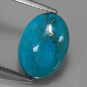 Turquesa azul natural 4,46ct, corte oval, opaco