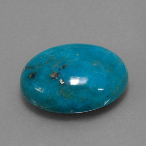 Turquesa azul natural 4,46ct, corte oval, opaco