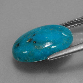 Turquesa azul natural 4,46ct, corte oval, opaco