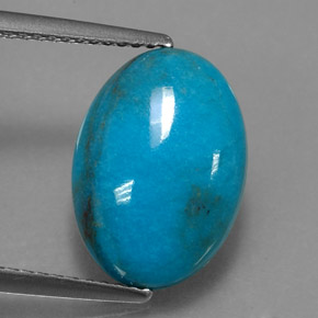 Turquesa azul natural 4,39ct, corte oval, opaco