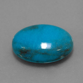 Turquesa azul natural 4,39ct, corte oval, opaco