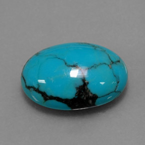 Turquesa azul natural 3,95ct, corte oval, opaco