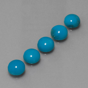 Pedras preciosas de turquesa azul natural de  ct, corte redondo, opaco