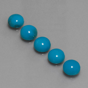 Pedras preciosas de turquesa azul natural de  ct, corte redondo, opaco