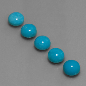Pedras preciosas de turquesa azul natural de  ct, corte redondo, opaco