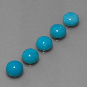 Pedras preciosas de turquesa azul natural de  ct, corte redondo, opaco