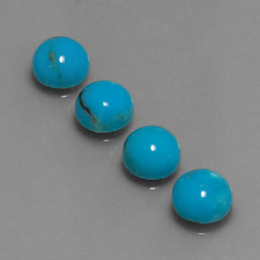 Pedras preciosas de turquesa azul natural de  ct, corte redondo, opaco