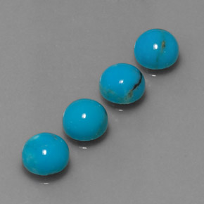 Pedras preciosas de turquesa azul natural de  ct, corte redondo, opaco