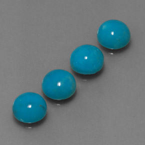 Pedras preciosas de turquesa azul natural de  ct, corte redondo, opaco