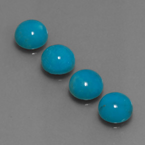 Pedras preciosas de turquesa azul natural de  ct, corte redondo, opaco