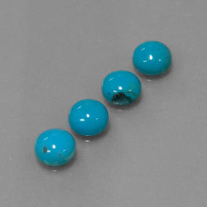 Pedras preciosas de turquesa azul natural de  ct, corte redondo, opaco