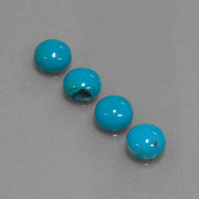 Pedras preciosas de turquesa azul natural de  ct, corte redondo, opaco