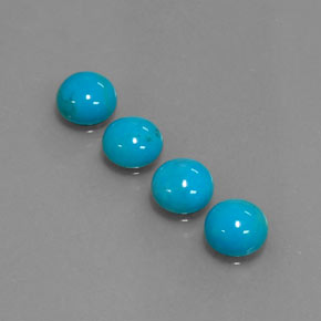 Pedras preciosas de turquesa azul natural de  ct, corte redondo, opaco
