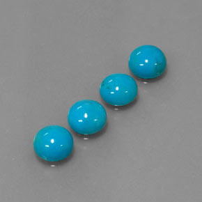 Pedras preciosas de turquesa azul natural de  ct, corte redondo, opaco