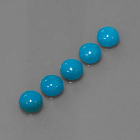 Pedras preciosas de turquesa azul natural de  ct, corte redondo, opaco