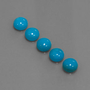 Pedras preciosas de turquesa azul natural de  ct, corte redondo, opaco