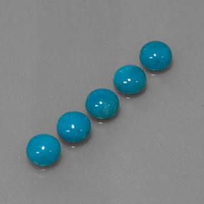 Pedras preciosas de turquesa azul natural de  ct, corte redondo, opaco