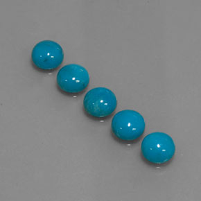 Pedras preciosas de turquesa azul natural de  ct, corte redondo, opaco