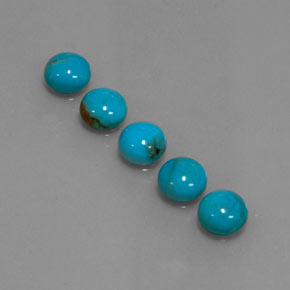Pedras preciosas de turquesa azul natural de  ct, corte redondo, opaco