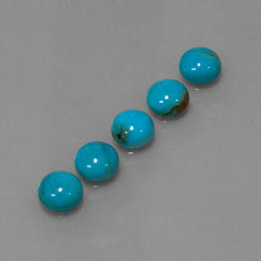 Pedras preciosas de turquesa azul natural de  ct, corte redondo, opaco